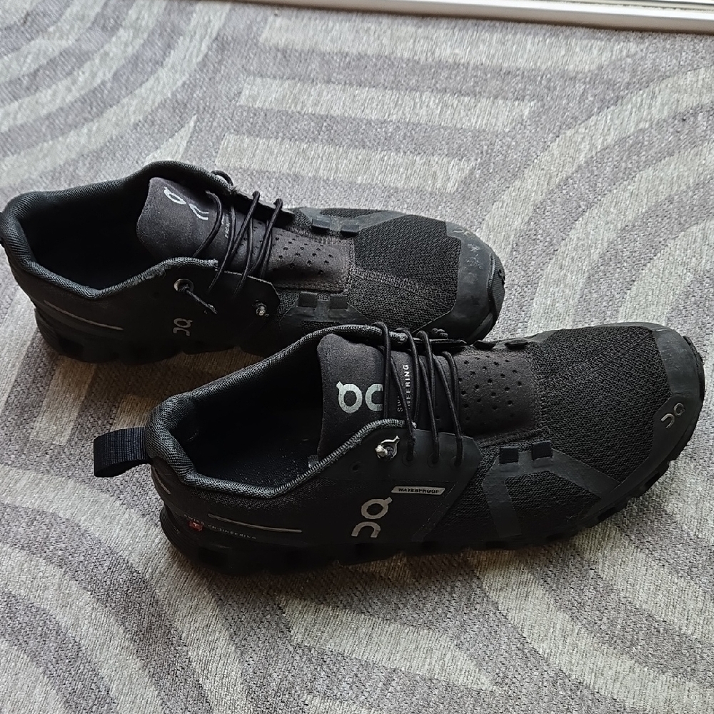 On Running Black Athletic Shoes with Sleek Design